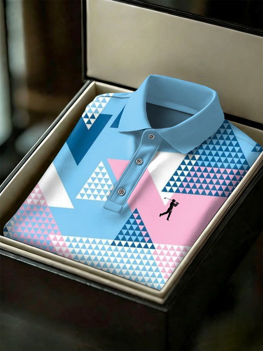 Men's Vintage Business Style Printed Casual Polo Shirt