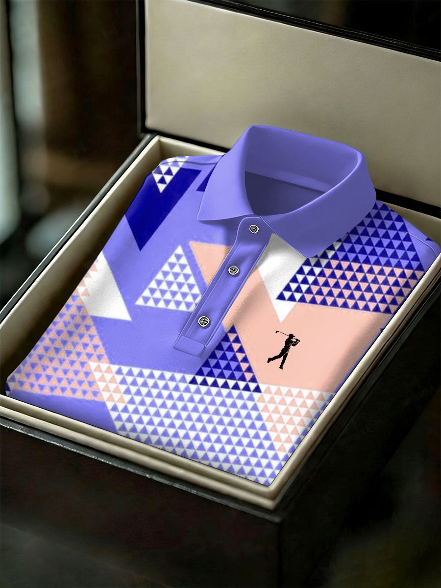 Men's Vintage Business Style Printed Casual Polo Shirt