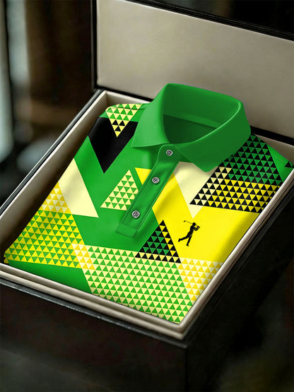 Men's Vintage Business Style Printed Casual Polo Shirt