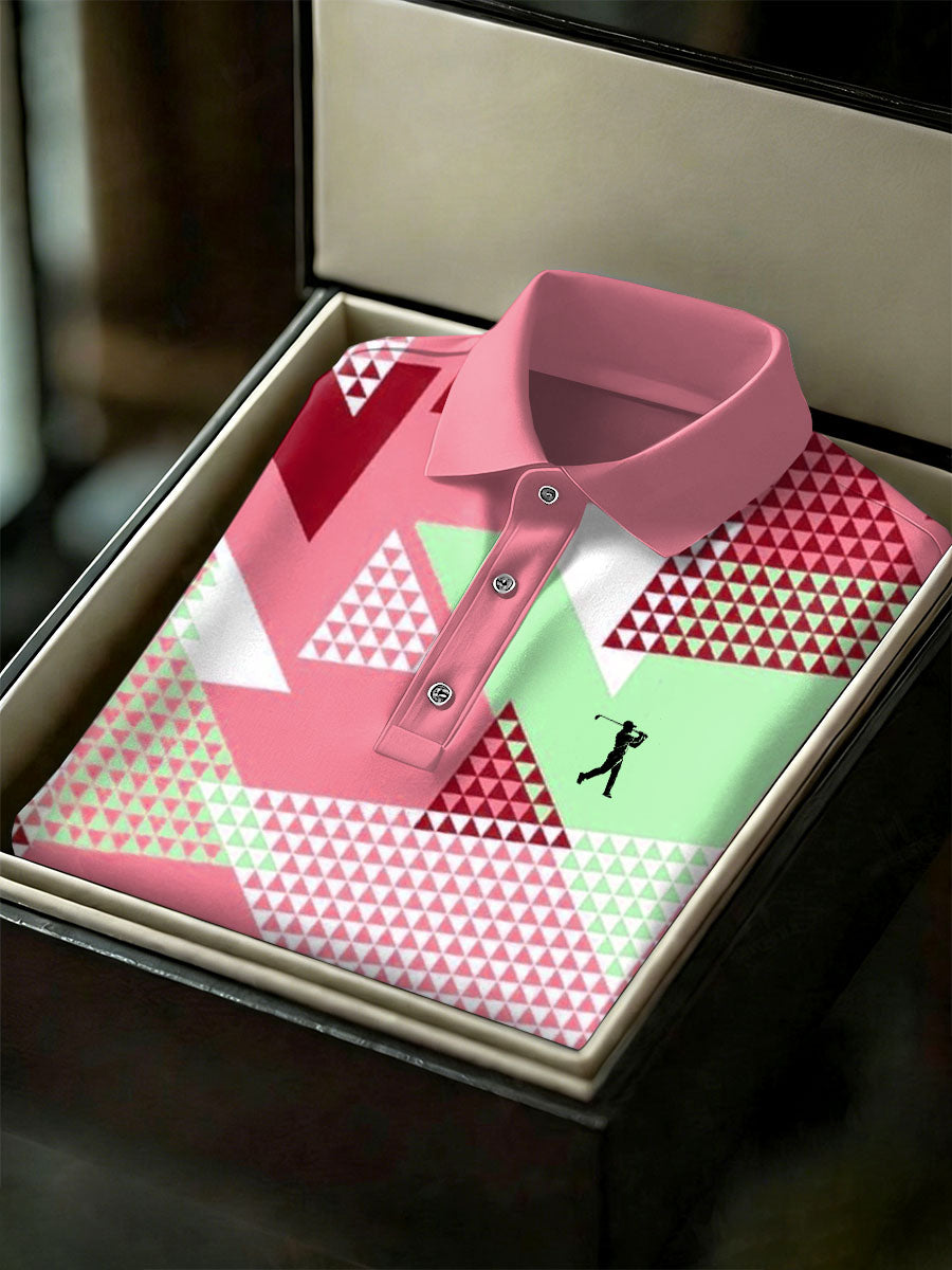 Men's Vintage Business Style Printed Casual Polo Shirt