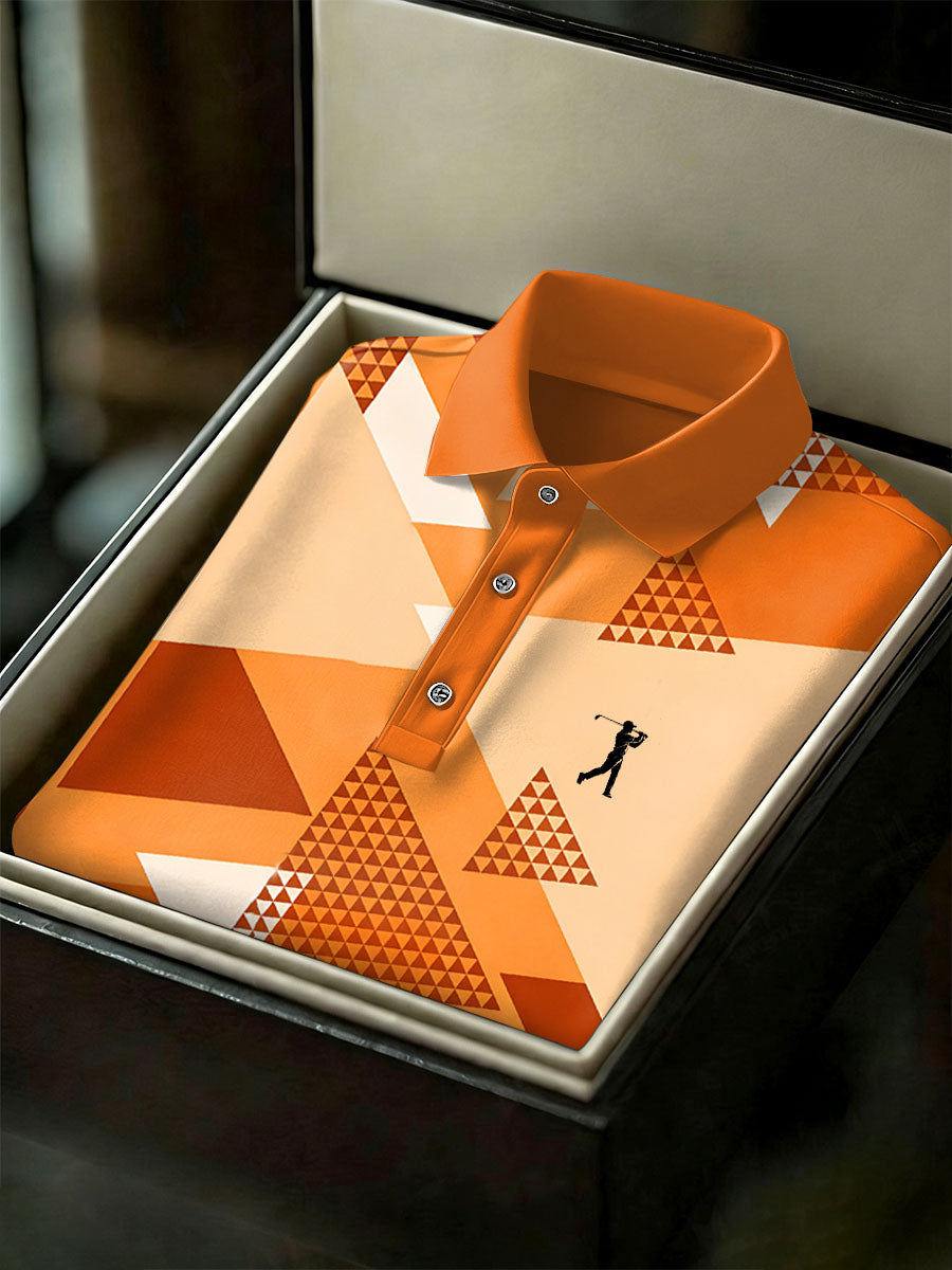 Men's Vintage Business Style Printed Casual Polo Shirt