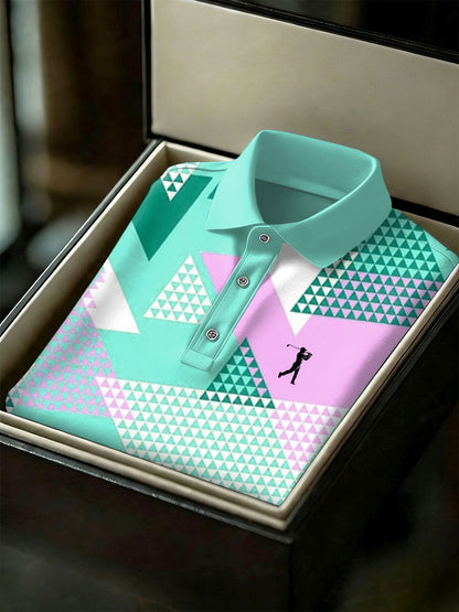 Men's Vintage Business Style Printed Casual Polo Shirt