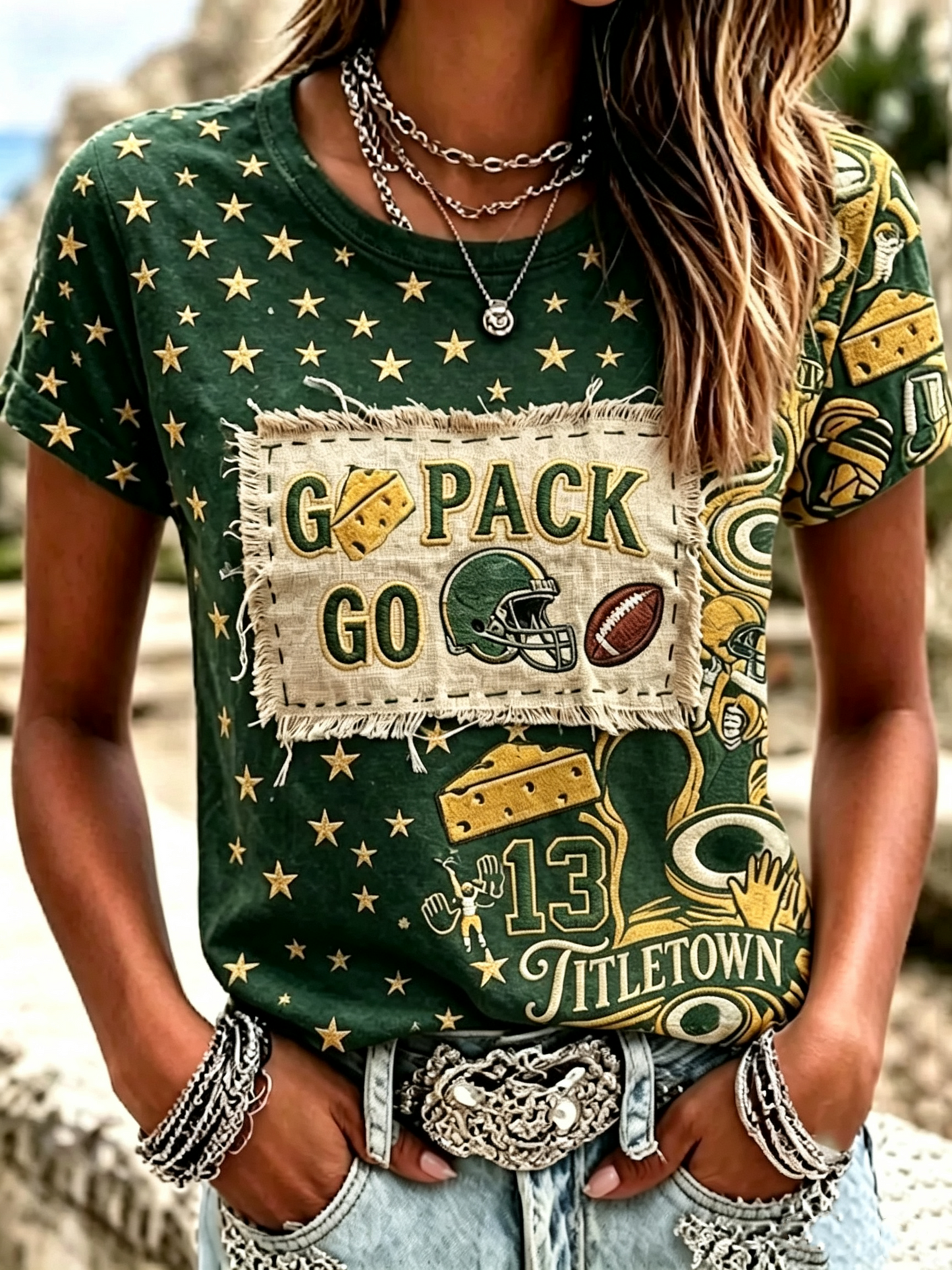 Women's Football Short-sleeved T-shirt