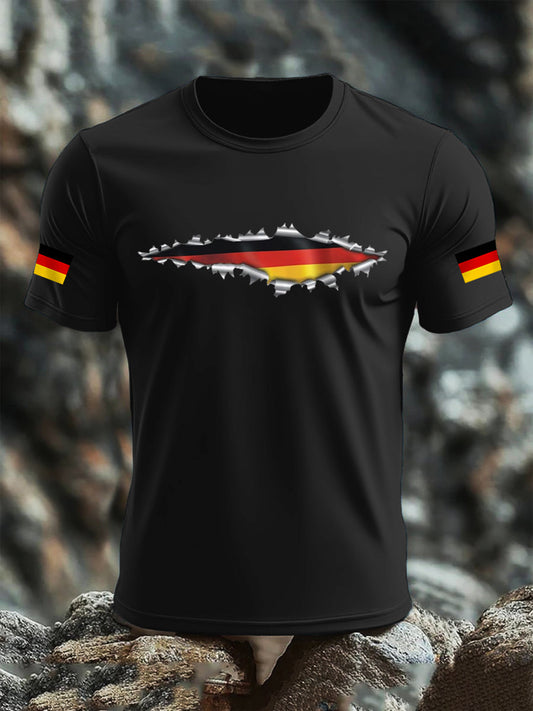 Men's Deutschland Flag Print Cotton short-sleeved T-shirt