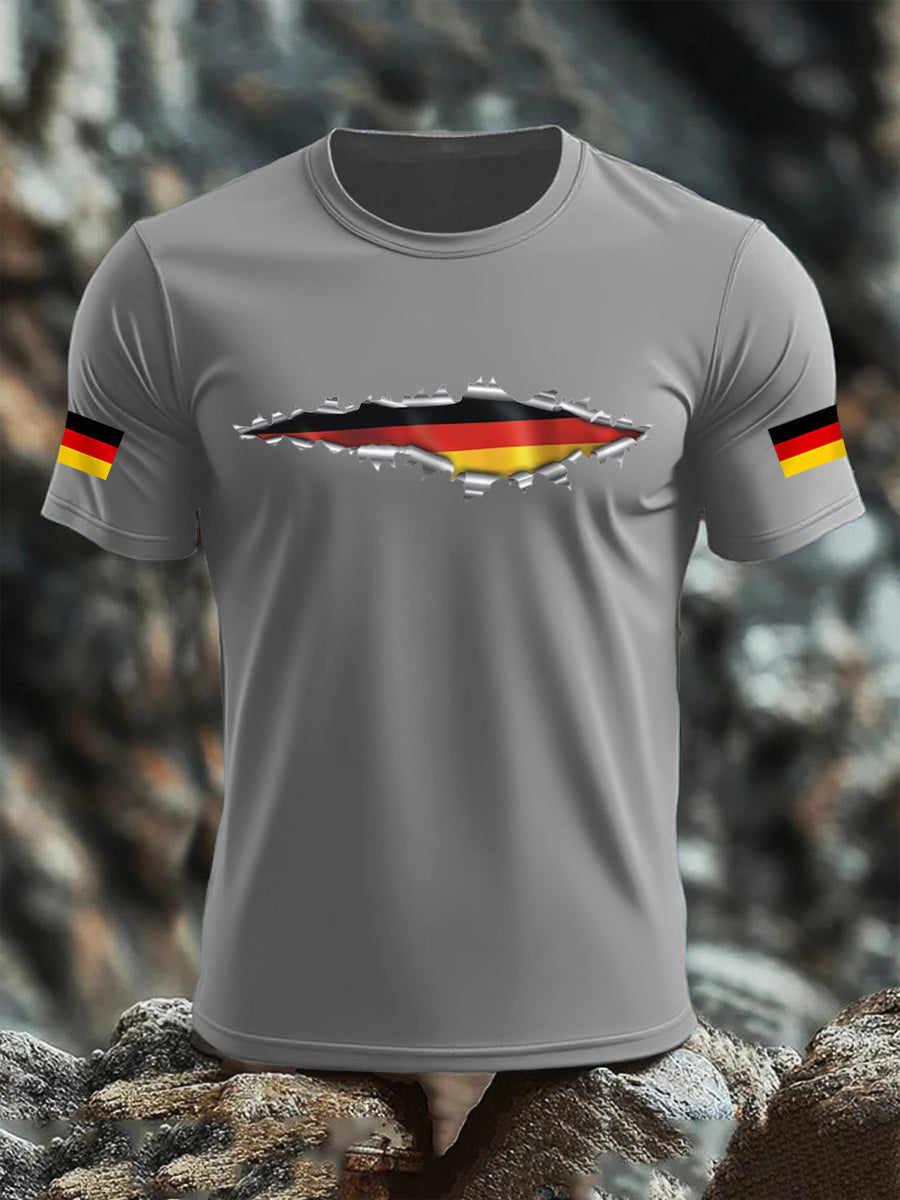 Men's Deutschland Flag Print Cotton short-sleeved T-shirt