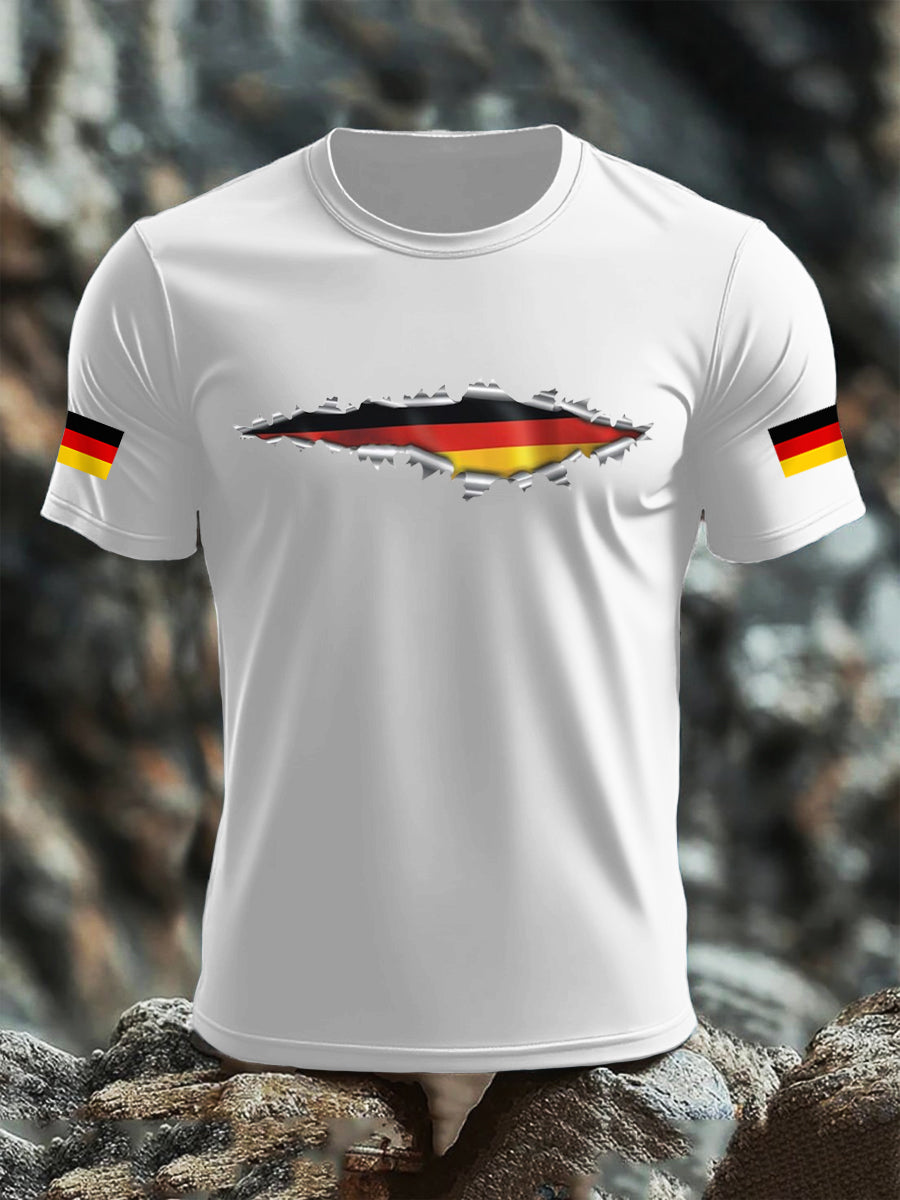 Men's Deutschland Flag Print Cotton short-sleeved T-shirt