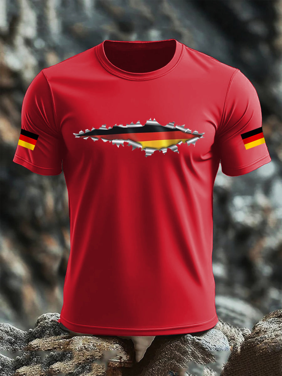 Men's Deutschland Flag Print Cotton short-sleeved T-shirt