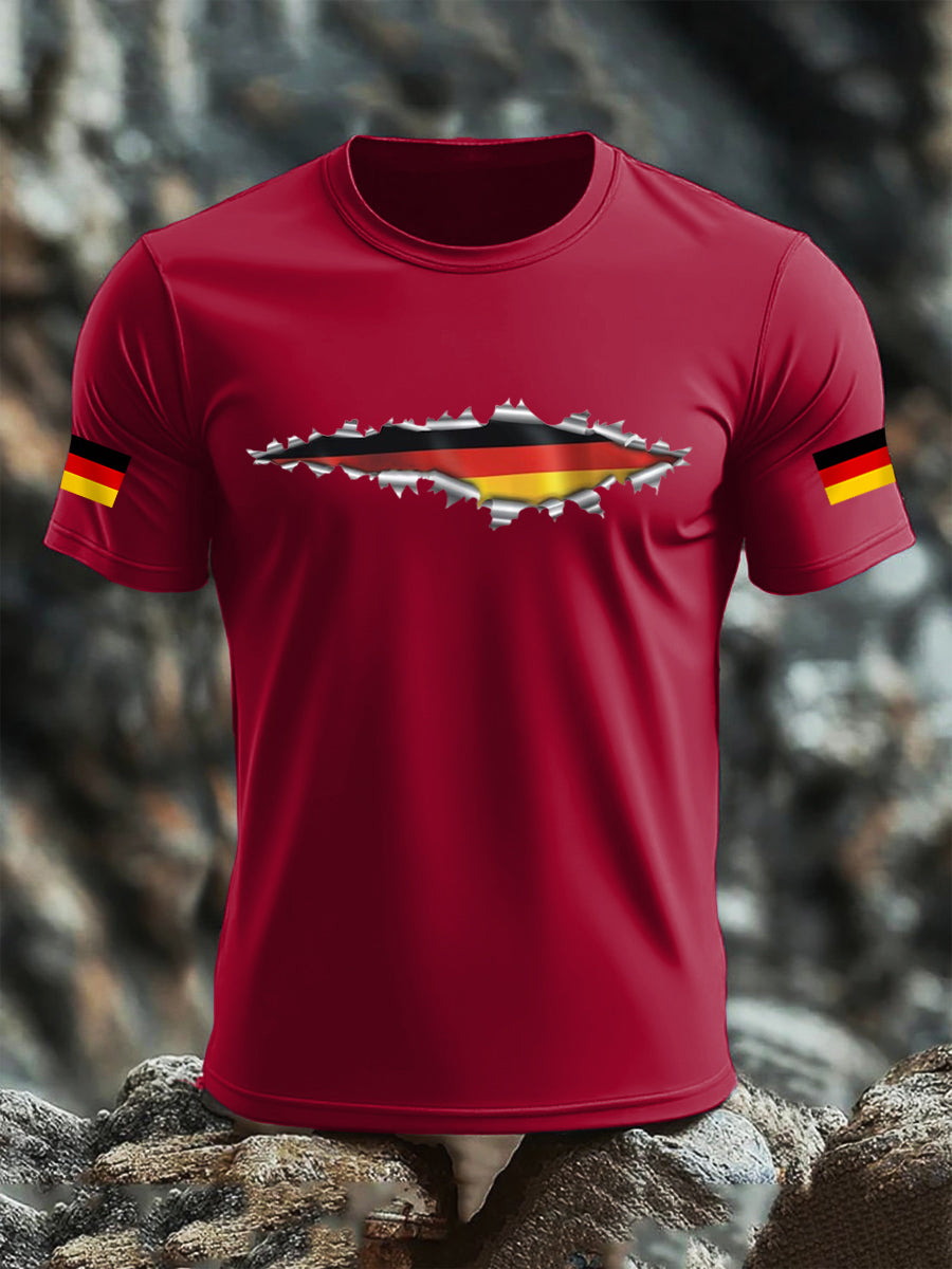 Men's Deutschland Flag Print Cotton short-sleeved T-shirt