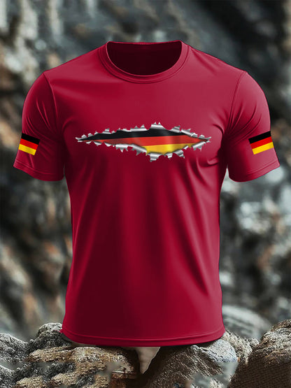 Men's Deutschland Flag Print Cotton short-sleeved T-shirt