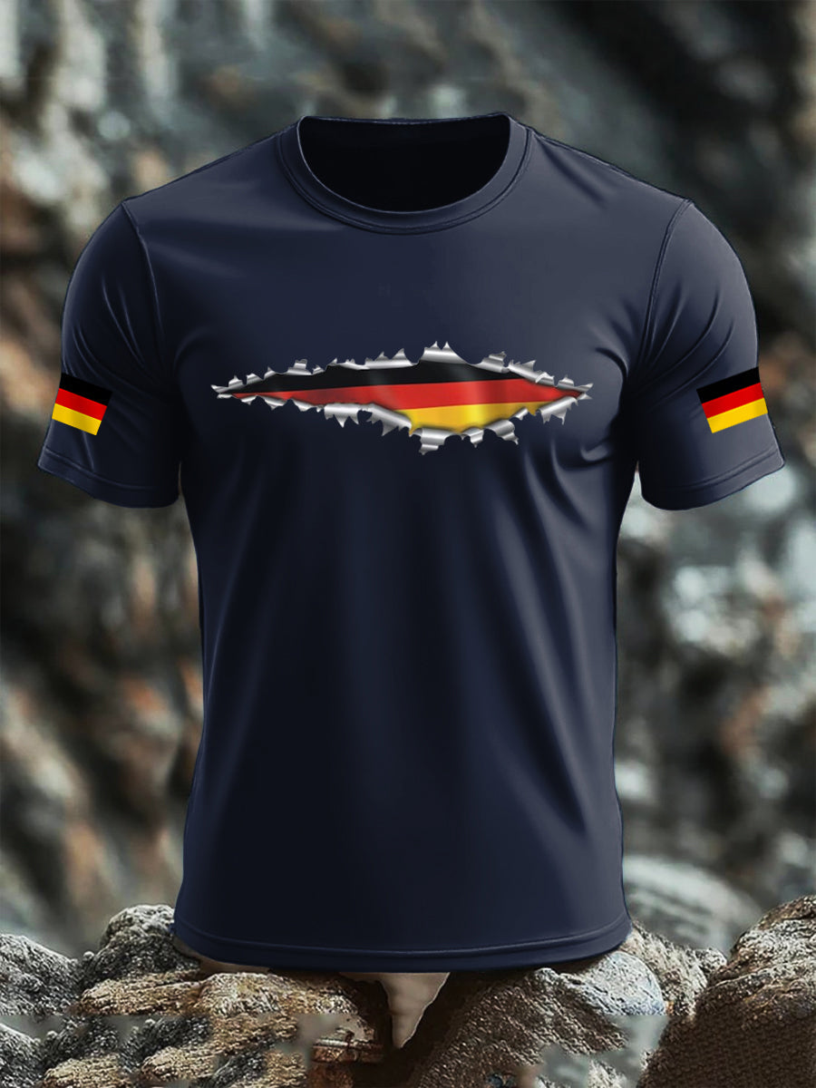 Men's Deutschland Flag Print Cotton short-sleeved T-shirt