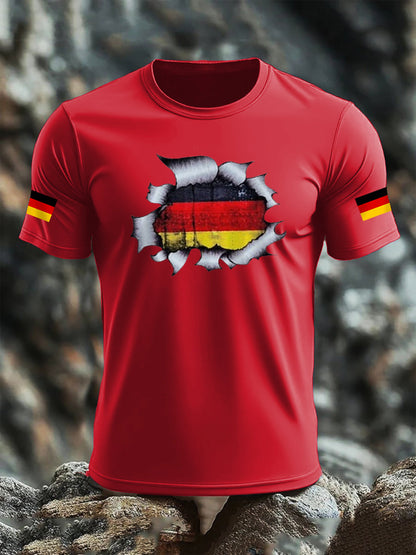 Men's Deutschland Flag Print Cotton short-sleeved T-shirt