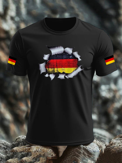 Men's Deutschland Flag Print Cotton short-sleeved T-shirt