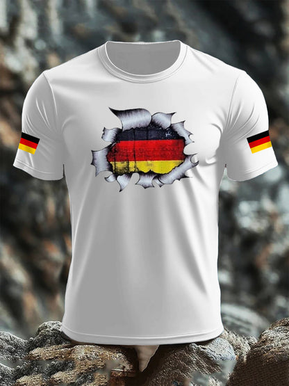 Men's Deutschland Flag Print Cotton short-sleeved T-shirt