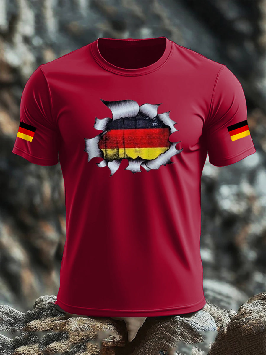 Men's Deutschland Flag Print Cotton short-sleeved T-shirt