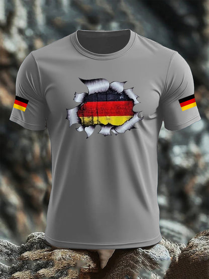 Men's Deutschland Flag Print Cotton short-sleeved T-shirt