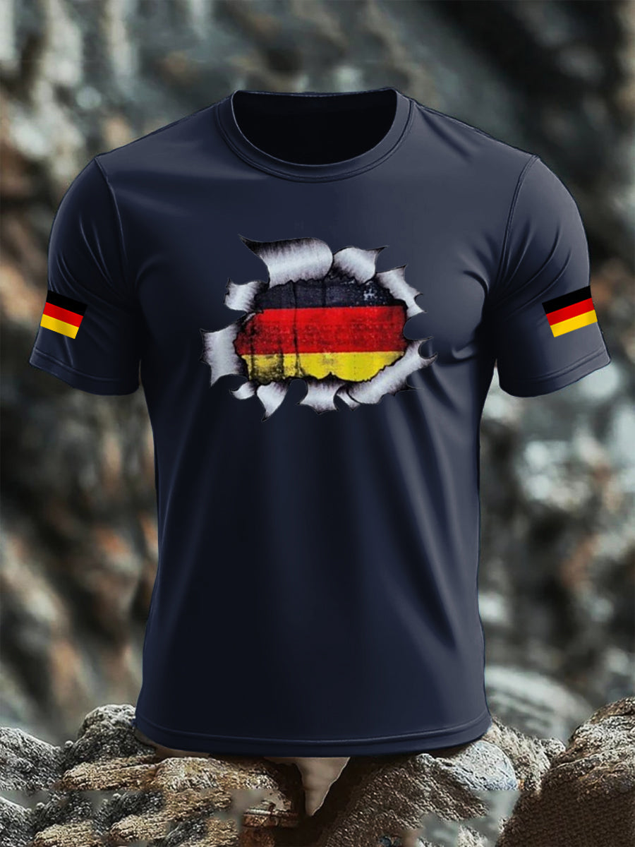 Men's Deutschland Flag Print Cotton short-sleeved T-shirt