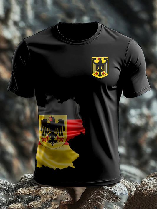 Men's Deutschland Flag Print Cotton short-sleeved T-shirt