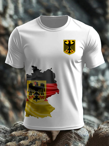 Men's Deutschland Flag Print Cotton short-sleeved T-shirt