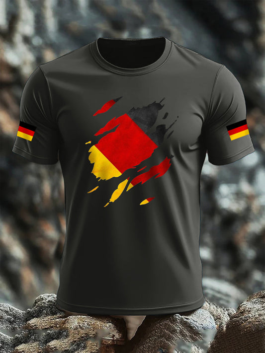 Men's Deutschland Flag Print Cotton short-sleeved T-shirt