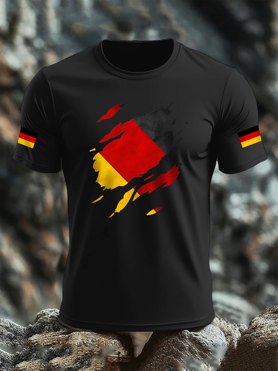 Men's Deutschland Flag Print Cotton short-sleeved T-shirt