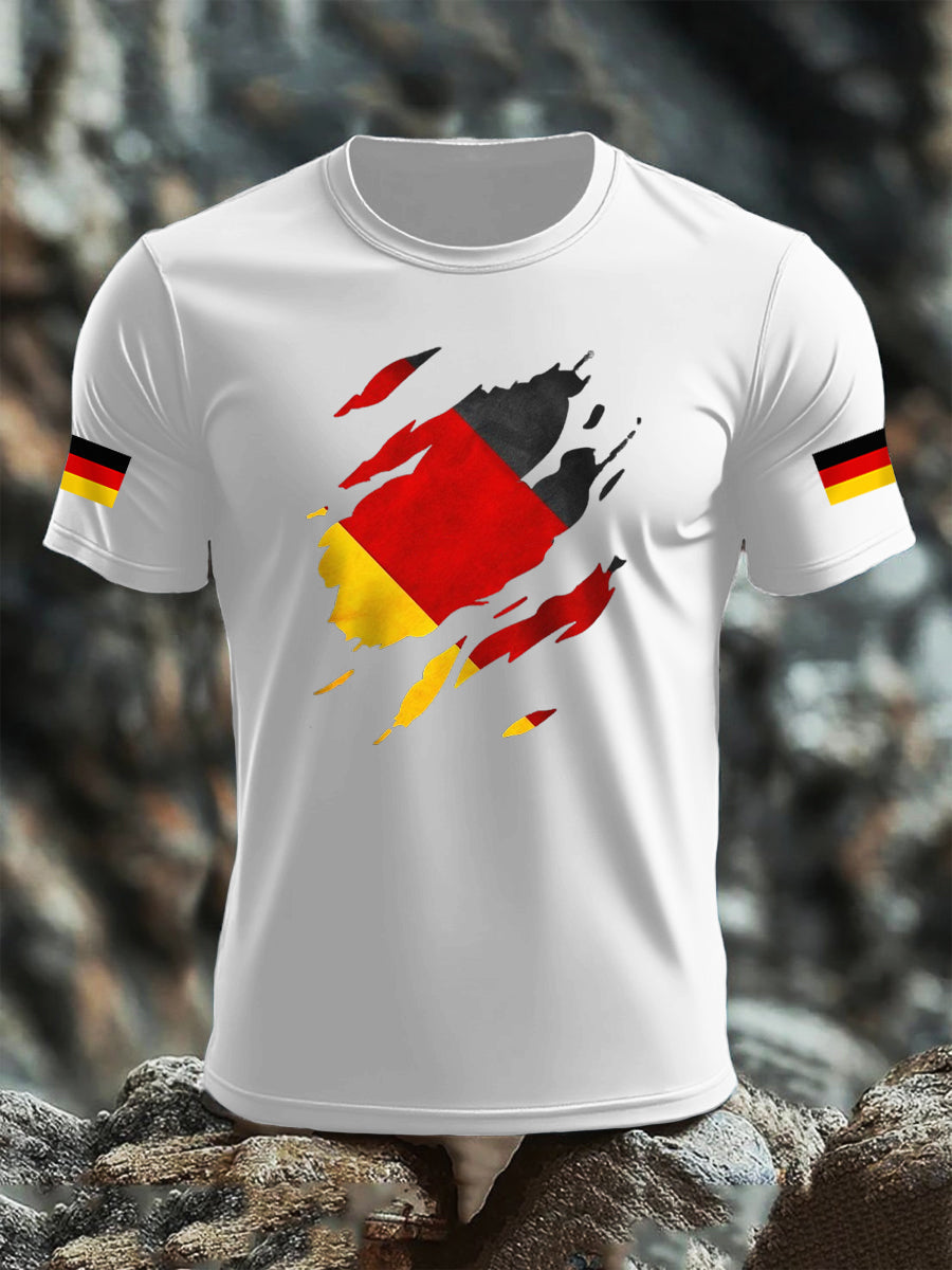 Men's Deutschland Flag Print Cotton short-sleeved T-shirt