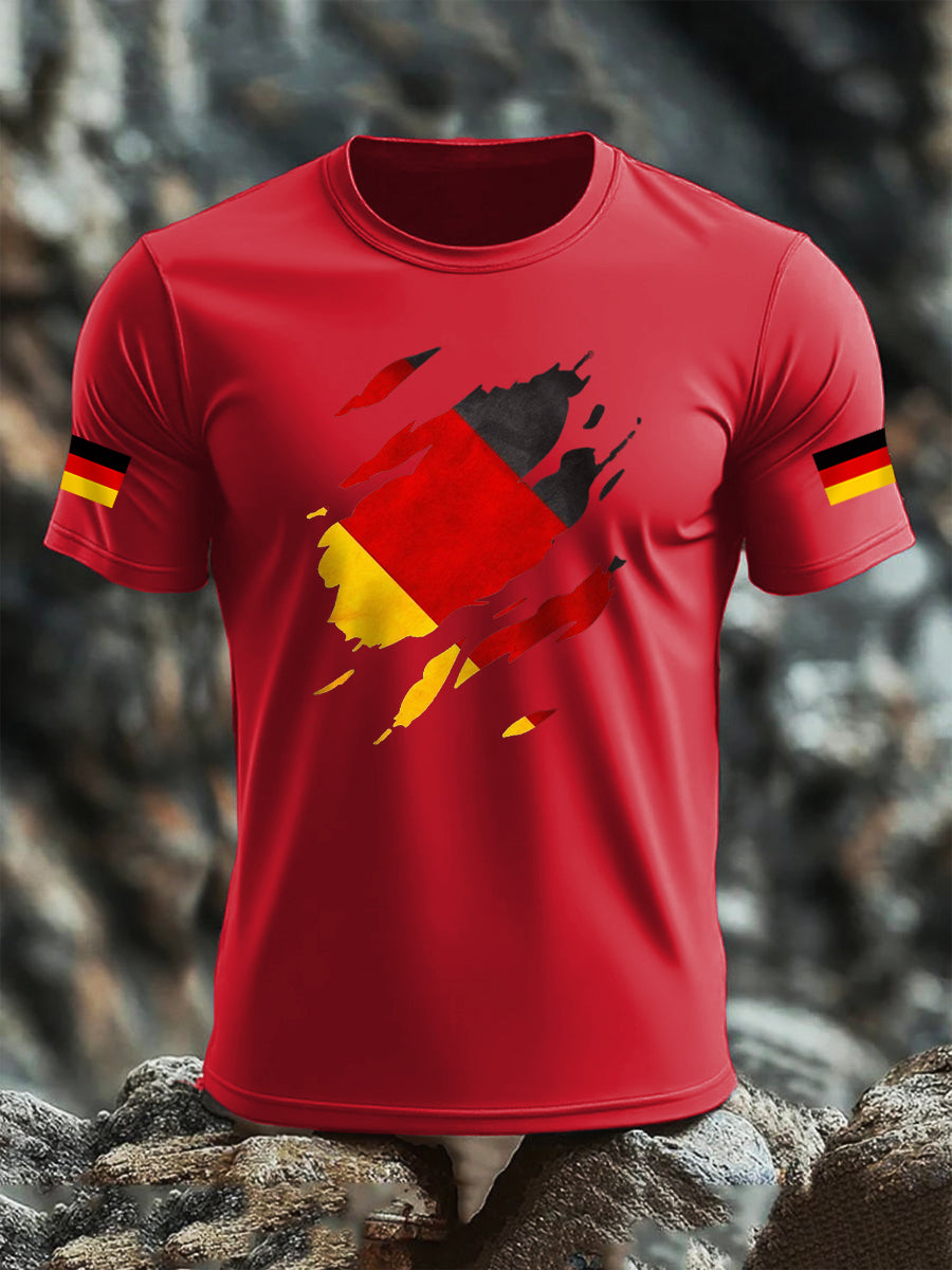 Men's Deutschland Flag Print Cotton short-sleeved T-shirt