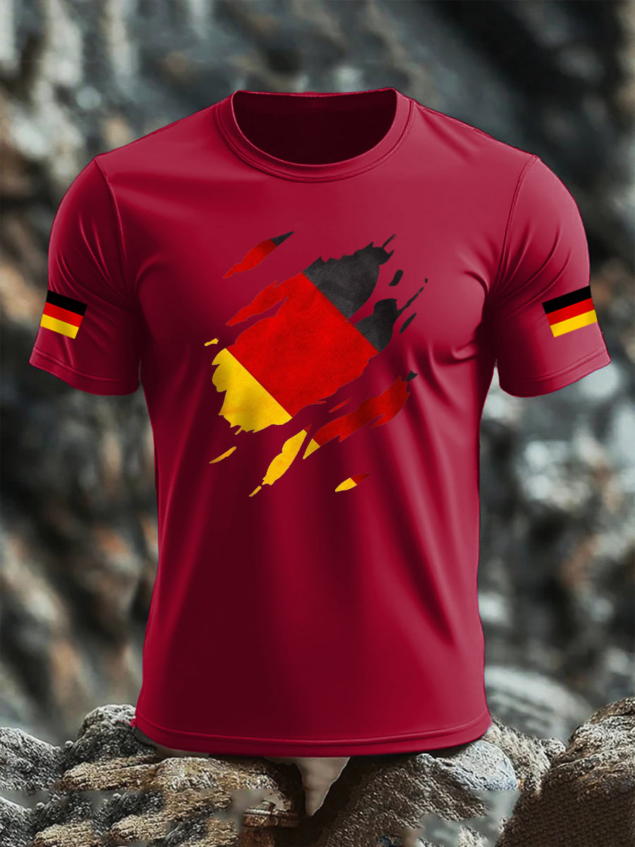 Men's Deutschland Flag Print Cotton short-sleeved T-shirt