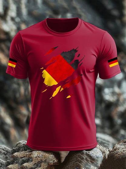 Men's Deutschland Flag Print Cotton short-sleeved T-shirt