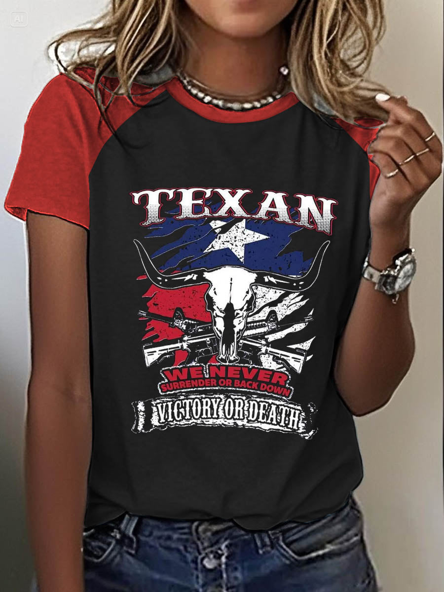 Women's Texas West Round Neck Short Sleeve T-shirt