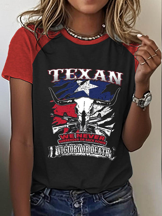 Women's Texas West Round Neck Short Sleeve T-shirt
