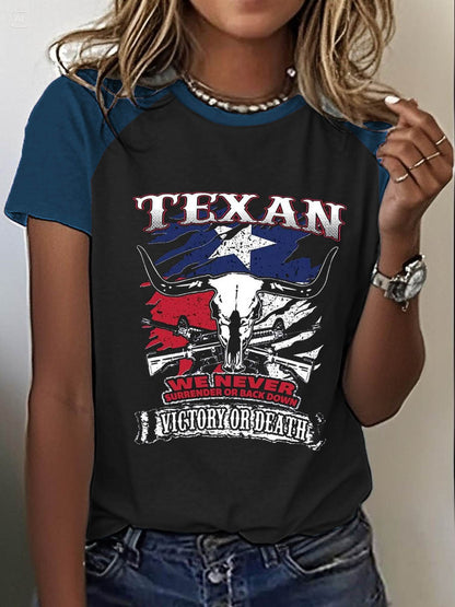 Women's Texas West Round Neck Short Sleeve T-shirt