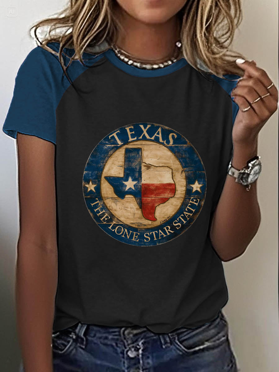 Women's Texas West Round Neck Short Sleeve T-shirt