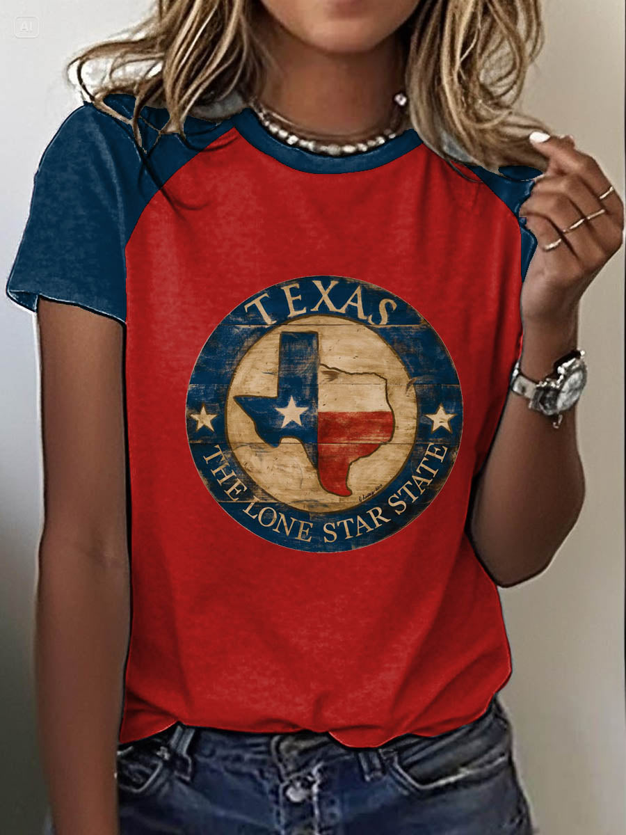 Women's Texas West Round Neck Short Sleeve T-shirt