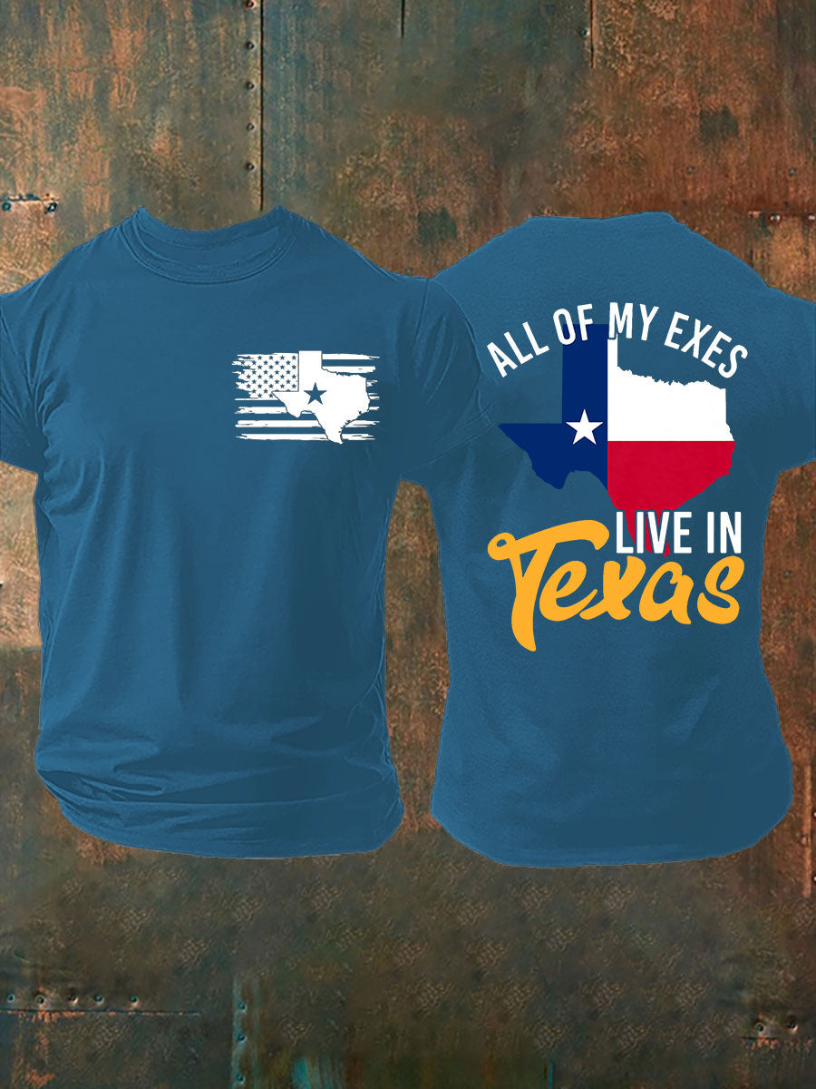 Men's All My Ex's Live In Texas Printed T-shirt