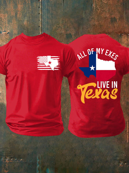 Men's All My Ex's Live In Texas Printed T-shirt