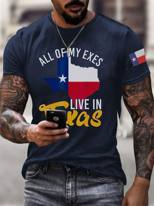 Men's All My Ex's Live in Texas Short-sleeved T-shirt