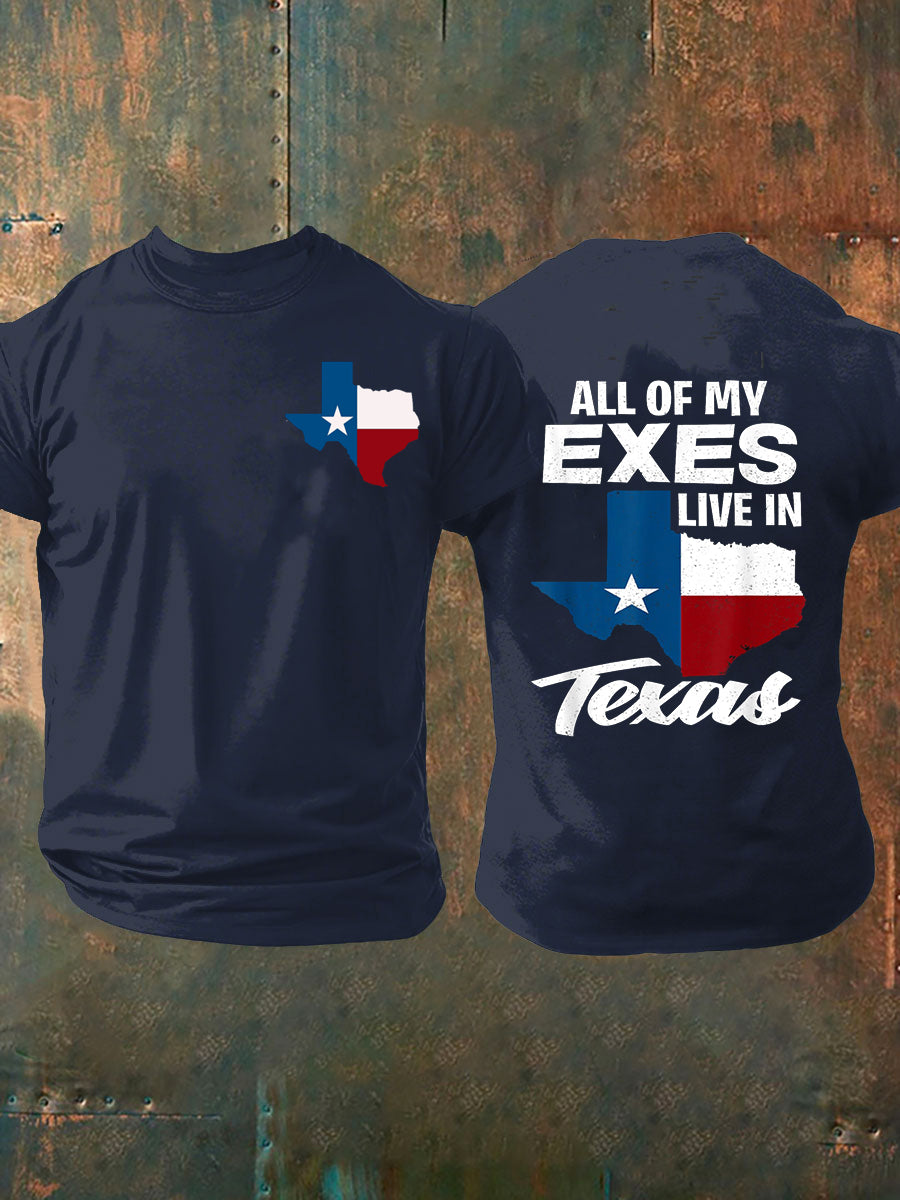 Men's All My Ex's Live in Texas Short-sleeved T-shirt