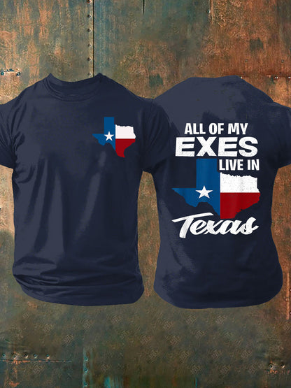 Men's All My Ex's Live in Texas Short-sleeved T-shirt