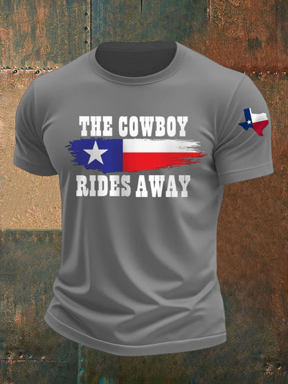 Men's Cowboy Rides Away Texas Country Music short-sleeved T-shirt