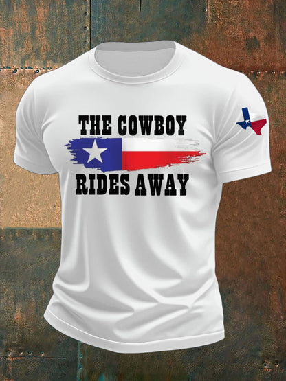 Men's Cowboy Rides Away Texas Country Music short-sleeved T-shirt