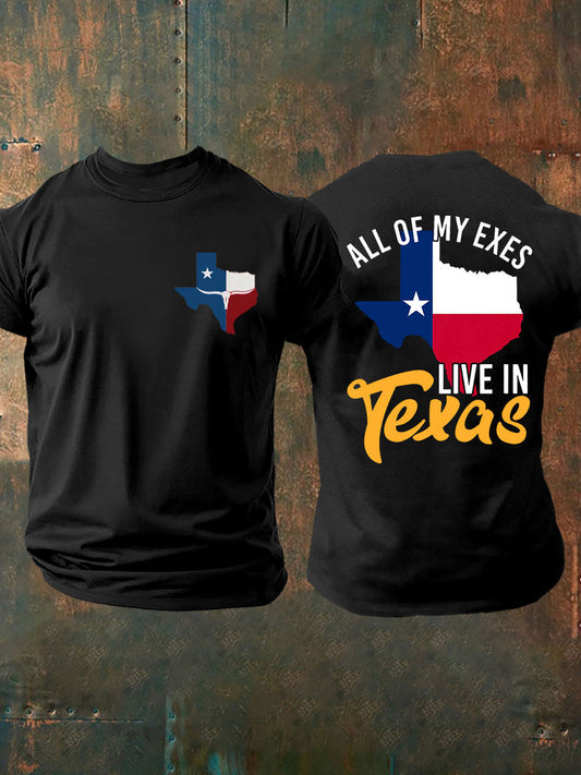 Men's All My Ex's Live In Texas Printed T-shirt