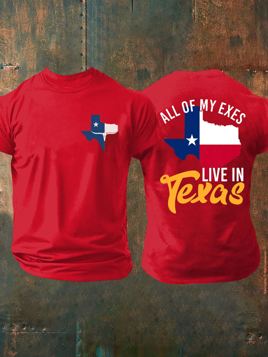 Men's All My Ex's Live In Texas Printed T-shirt