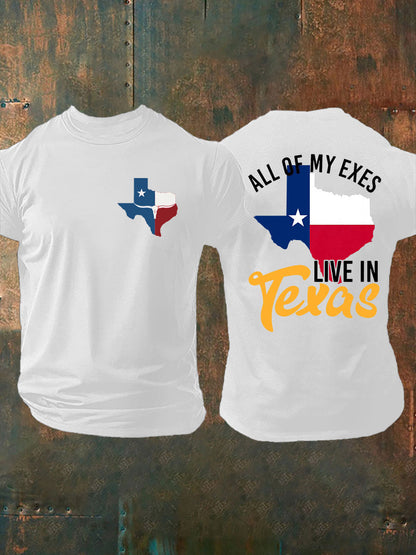 Men's All My Ex's Live In Texas Printed T-shirt