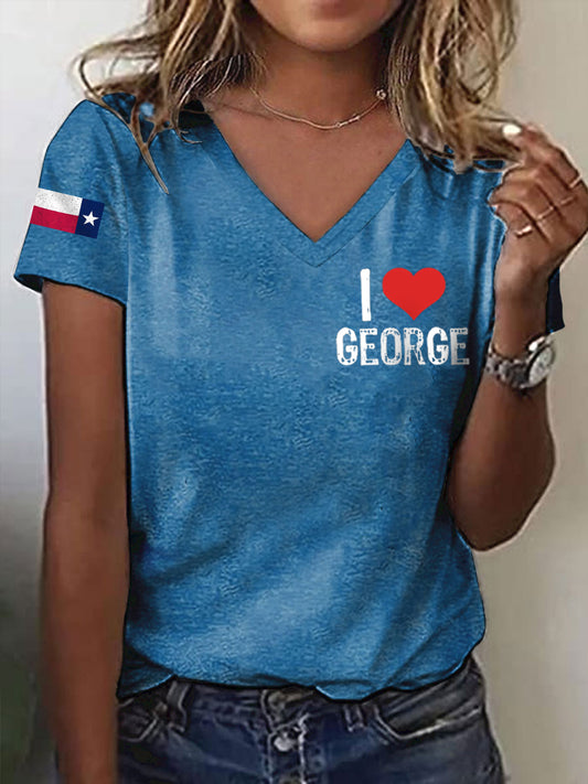 Women's I Love George short-sleeved Country Music Fan T-shirt