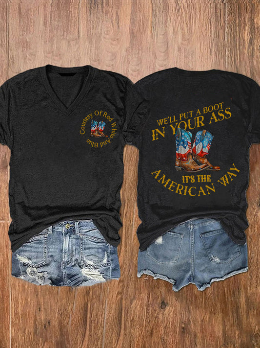 Women's We'll Put A Boot In Your Ass Short Sleeve T-Shirt
