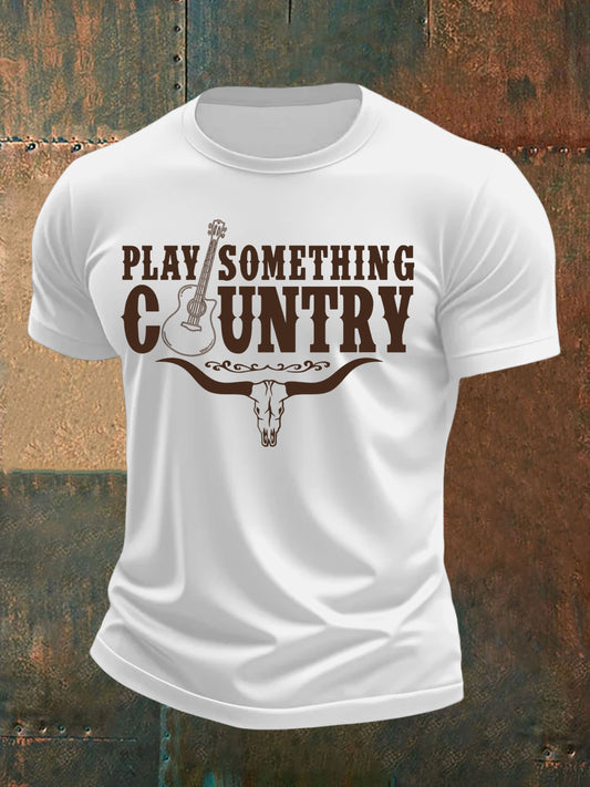 Men's Country Music Printed T-shirt