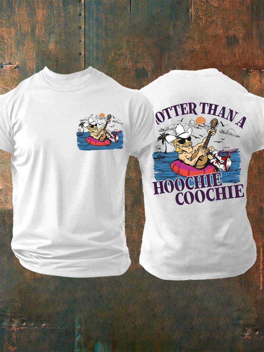 Men's Hotter Than A Hoochie Coochie Summer Beach Relaxation Casual Tee