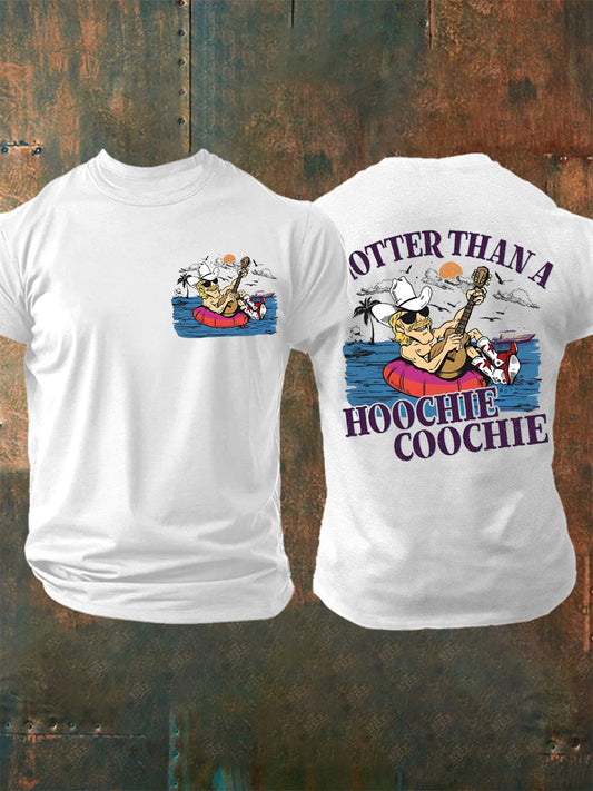Men's Hotter Than A Hoochie Coochie Summer Beach Relaxation Casual Tee