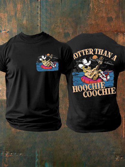 Men's Hotter Than A Hoochie Coochie Summer Beach Relaxation Casual Tee