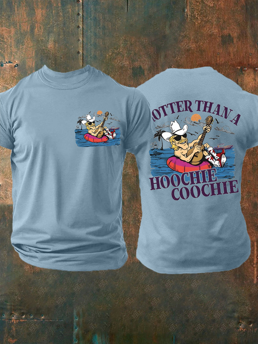 Men's Hotter Than A Hoochie Coochie Summer Beach Relaxation Casual Tee